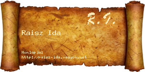 Raisz Ida névjegykártya